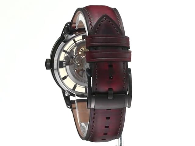 Fossil Men's Townsman Automatic Stainless Steel and Leather Two-Hand Skeleton Watch