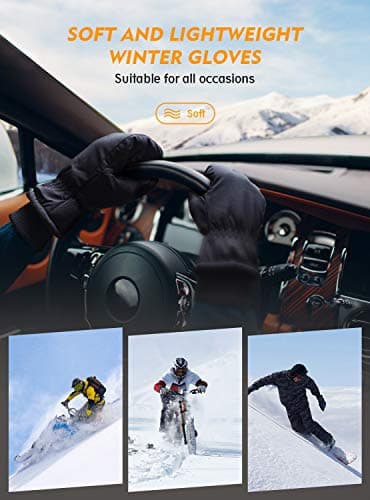 TRENDOUX Winter Gloves for Men Warm: 3M Thinsulate -20℉ Windproof Waterproof Ski Women Glove with Touchscreen Thermal Lining Anti-Slip for Work Cycling Motorcycle Snowboarding