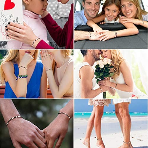 Desimtion Couples Bracelets I Love You Morse Code Matching Bracelets for Couples Gifts for Him and Her, Long Distance Relationship Gifts for Boyfriend and Girlfriend