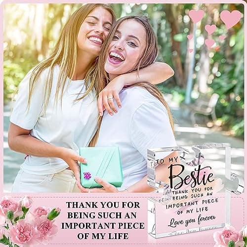 Bestie Gifts for Women Friendship - 0.6" Thickness Acrylic Puzzle & Gift Box,Gifts for Friends Female,Friend Keepsake for Women Birthday,Bff Soul Sister Work Bestie Gift for Thankgiving Present