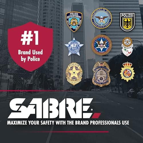 SABRE 3-in-1 Compact Defense Spray – Pepper Spray, Tear Gas & UV Dye, Max Police Strength, Belt Clip for Quick Access, 4X Longer Spray Time (Up to 13 Seconds), 0.67 fl oz, Secure & Easy Safety
