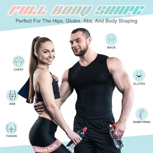 Teyva Daily 50 Pcs Resistance Loop Exercise Bands for Booty Workout Stretch Exercise Bands 5 Level Each Set with Storage Bag Non Slip for Legs Squat Resistance Loop Women Men Fitness