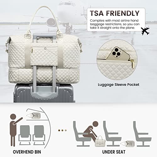 LOVEVOOK Travel Duffle Bag,Weekender Bags for Women with Shoe Compartment，Carry on Overnight Bag with Toiletry Bag,Gym Duffel Bag with Wet Pocket, Hospital Bags for Labor and Delivery