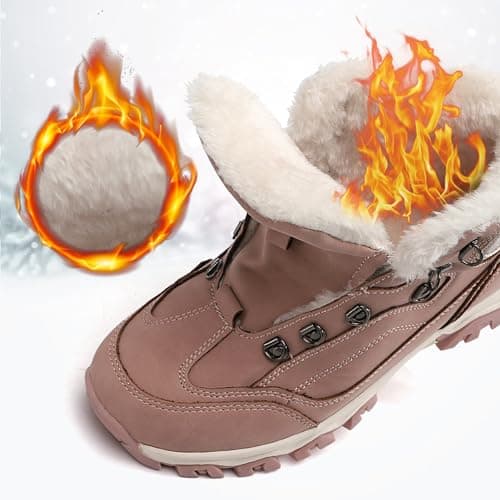 TARELO SINCE 1986 TARELO Womens Hiking Boots Fur Lined Snow Shoes Winter Warm Ankle Booties Lady Non Slip Walking Fashion Boot