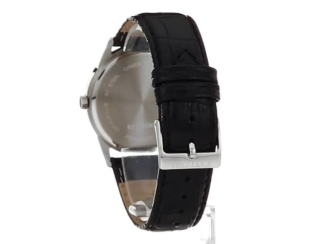 Citizen Citizen Quartz Mens Watch, Stainless Steel with Leather Strap, Casual