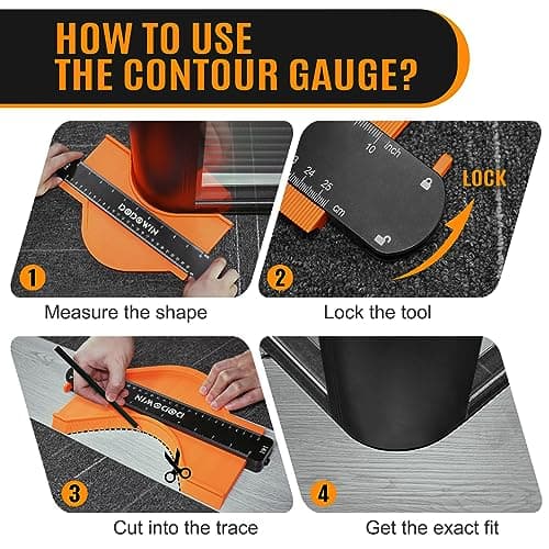 dodowin Contour Gauge Tool,Fathers Day Gifts for Men Birthday Dad Husband Him, Super Gauge Shape Outline Tool for Woodworking, Flooring Measure Tools，Anniversary/Boyfriend Gift