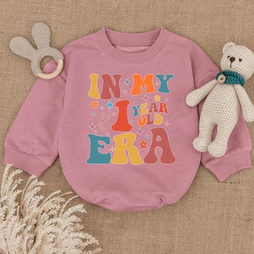 2Pcs Baby Girl First Birthday Romper, 1st Birthday Era Baby Girl Outfits
