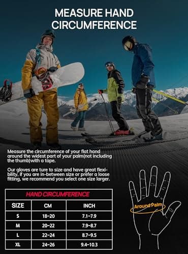 TRENDOUX Winter Ski Snow Gloves : 100% Waterproof 3M Thinsulate -30°F Cold Weather Windproof Warm Lined Gloves for Men Women Insulated Touchscreen Glove with Anti-Slip