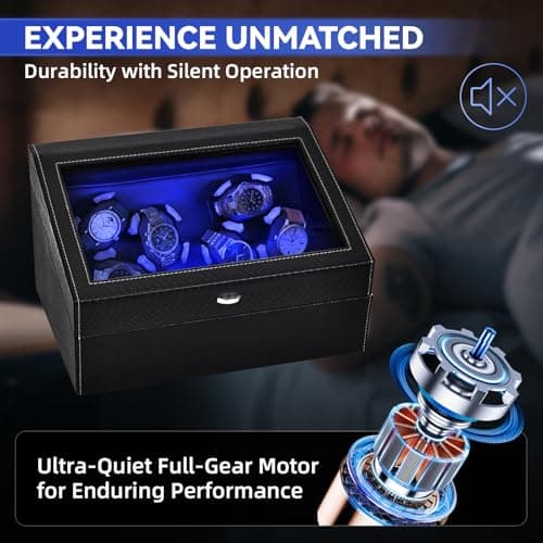 hightall Luxury Automatic Watch Winder for Rolex/Omega/Cartier for Automatic Watches with Whisper-Quiet Motor (<5dB), Anti-Scratch Memory Foam & Stable Base