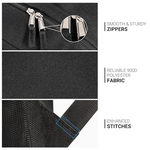 ZORFIN 26L Black Backpack for College, and Travel: Water Resistant Bookbag