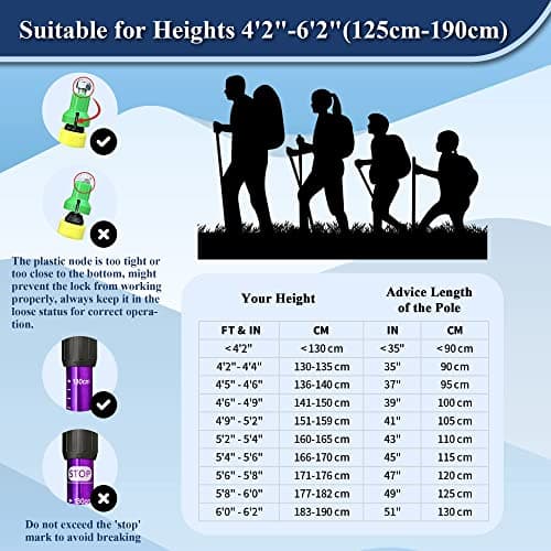 TheFitLife Nordic Walking Trekking Poles - 2 Sticks with Anti-Shock and Quick Lock System, Telescopic, Collapsible, Ultralight for Hiking, Camping, Mountaining, Backpacking, Walking, Trekking