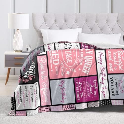Birthday Gifts for Women Girls Her Friendship, Gifts for Women Birthday Unique, Womens Birthday Gift Ideas for Mom Friend Sister, Happy Birthday Gifts for Woman, Best Female Bday Throw Blanket 60"X50"