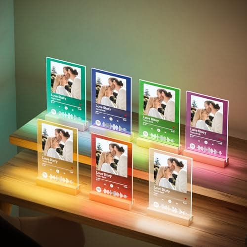 Spotify Plaque Personalized Gifts for Women Men, Custom Music Spotify Song Plaque, Customized Photo Picture Frames, Personalized Anniversary Birthday Gifts for Her Him Boyfriend Girlfriend Couples