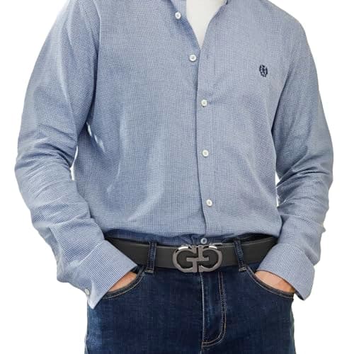 Aurolran Men&Womens Leather Dress Belt Business Automatic Buckle Belt Color-Black Silver Gold