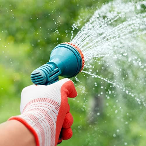 COOLJOB 2 Pairs Gardening Gloves for Women Ladies, Breathable Rubber Coated for Yard Garden, Outdoor Indoor Protective Work with Grip, Medium Size, Red & Green