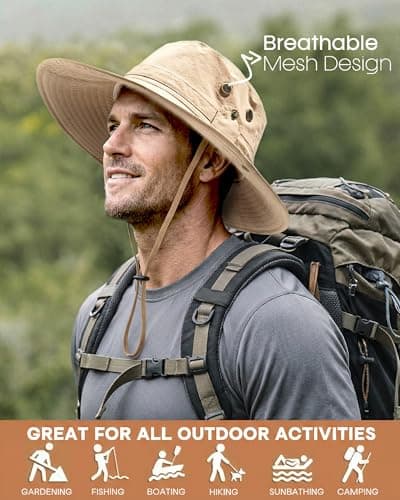 FURTALK Sun Hats for Men Fishing Hat UPF 80+ Foldable Wide Brim Outdoor Hiking Beach Summer Hats