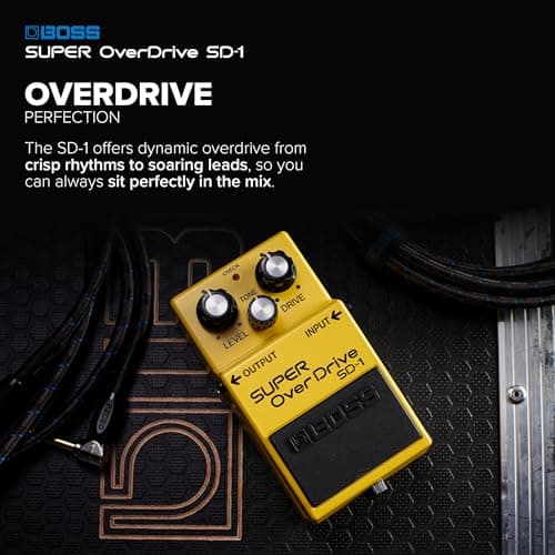 BOSS SD-1 SUPER Overdrive | Compact Overdrive Pedal | Genre-Defining Sound & Feel | Unique Clipping Circuitry Produces Tube-Like Characteristics | Dynamic Tone Options | Easy-To-Use Controls