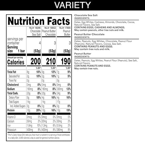 RXBAR Protein Bars, Protein Snack, Snack Bars, Variety Pack, 18.3oz Box (10 Count)