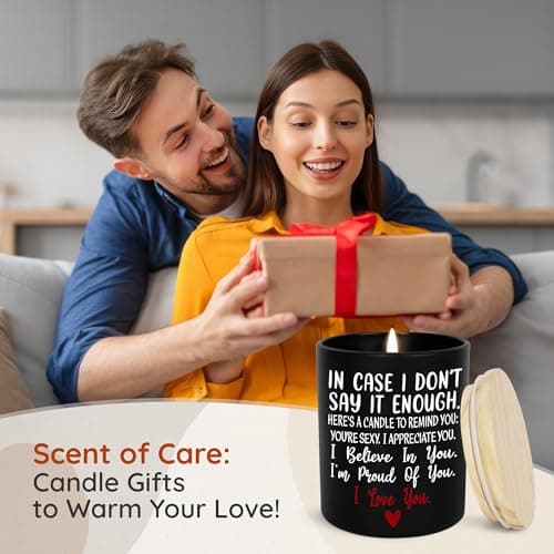 TEEZWONDER Anniversary Wedding Gifts for Women Men - Long Lasting Vanilla Lavender Candle 10 Oz - Birthday Romantic Gifts for Him Her, Girlfriend Boyfriend Birthday Gift Ideas, Gift for Husband Wife