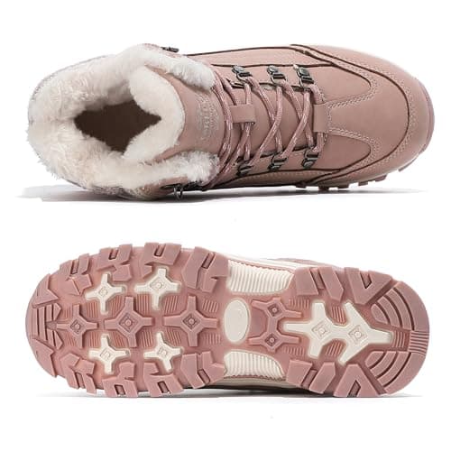 TARELO SINCE 1986 TARELO Womens Hiking Boots Fur Lined Snow Shoes Winter Warm Ankle Booties Lady Non Slip Walking Fashion Boot