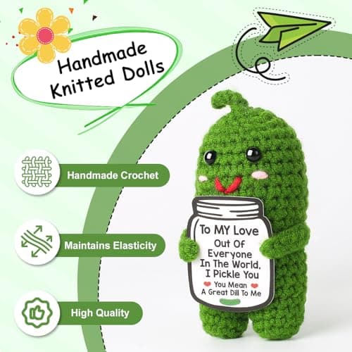 I Love You Gifts for Her, Him, Wife, Husband, Couple, Romantic Gifts for Boyfriend Girlfriend, Anniversary Perfect Gifts for Women Men, Handmade Crochet Pickle