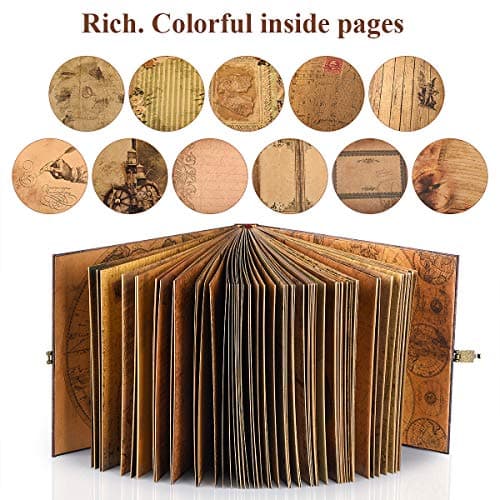 Our Adventure Book Travel Diary Photo Book,Scrapbook, Photo Album,Retro Style Travel Souvenir, Vintage Guestbook DIY Anniversary Wedding Travel Writing Baby Friend Gift, Heartfelt Present(Ball)