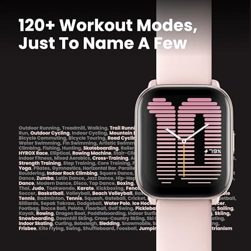 Amazfit Active Smart Watch 42mm, AI Fitness Tracker & Sleep Coach, GPS, Amazon Alexa Built-in, Bluetooth, 14-Day Battery, 120+ Sports Modes, Android & iPhone, Petal Pink