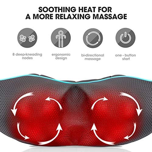 MagicMakers Electric Shiatsu Neck Massager with Heat - Pain Relief for Back, Shoulders & Feet - Gift for Men, Women, Mom & Dad - From Daughter or Son - Ideal for Christmas, Mother's Day & Father's Day