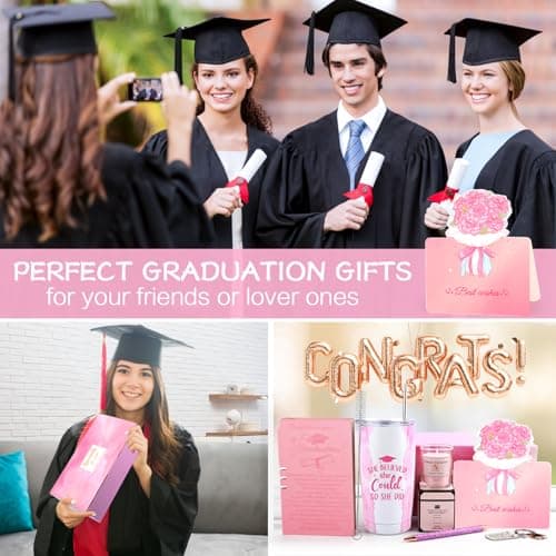 Graduation Gifts for Her 2025, She Believed She Could So She Did Tumbler, Congratulations Gifts for Women Girls Grad Keychain Notebook Pen, College High School Graduation Gift for Sister Friends