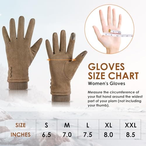 Dsane Womens Gloves Winter Touch Screen Texting Phone Windproof Gloves for Women Fleece Lined Thick Warm Gloves
