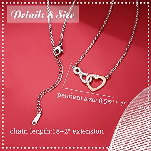 Shonyin Dainty Heart-felt Infinity Heart Necklace for Mother Daughter Girlfriend Soulmate Grandma Granddaughter Bonus Mom Bonus Daughter Mother-in-law Friend