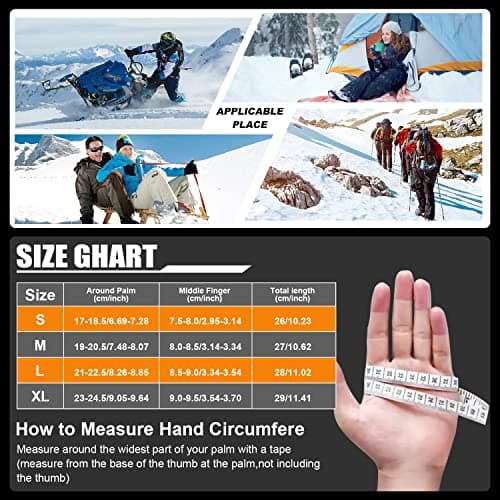 anqier Winter Gloves -30℉ Waterproof Windproof Thermal Touchscreen Gloves for Ski Hiking Running Men and Women