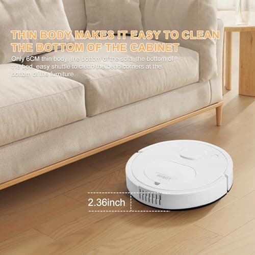 Robot Vacuum, Featuring a 3-in-1 Comprehensive Cleaning System That vacuums and mops, with 2000Pa Suction Power. This Ultra-Thin and Quiet Robot Vacuum and mop is Ideal for pet Hair