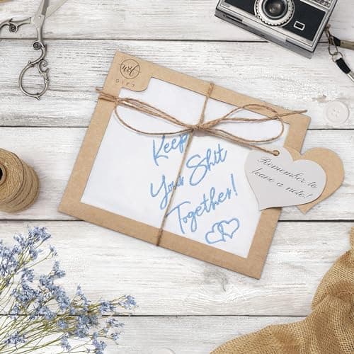 W&F GIFT Something Blue Wedding Gift Embroidered Handkerchief | Keep Your Shit Together! | Wedding Day Bride Gift