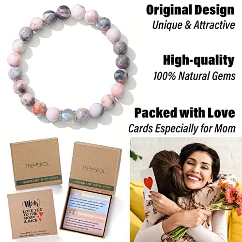 Unique Gifts for Mom - Handmade Crystal Bracelet with Meaning - Comes in Gift Box and Crystal Card