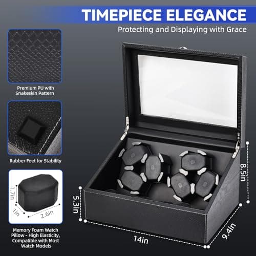 hightall Luxury Automatic Watch Winder for Rolex/Omega/Cartier for Automatic Watches with Whisper-Quiet Motor (<5dB), Anti-Scratch Memory Foam & Stable Base