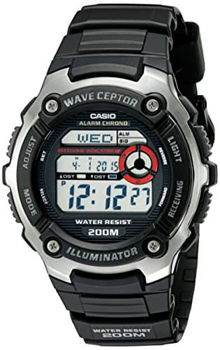 Casio Waveceptor Men's Quartz Illuminator Alarm Chronograph Watch with Black Resin Band (Model: WV200A-1AV)