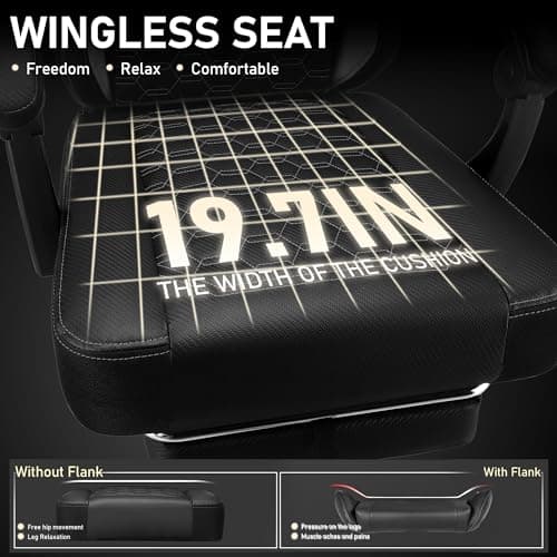 WAILOR Gaming Chair with Pocket Spring Cushion, Video Game Computer Chair with Footrest for Adults, High Back Gamer Leather Chair with Headrest and Lumbar Support for Office Gaming 300LBS