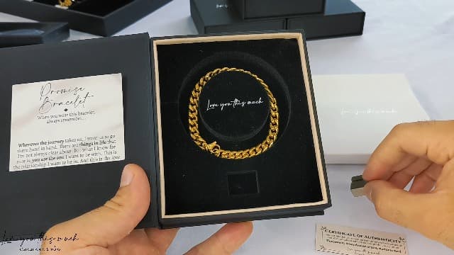 Love You This Much Promise Cuban Bracelet, Romantic Gift for Boyfriend, Appreciation Gift for Boyfriend, Cute Small Gift for Boyfriend, Thoughtful Boyfriend