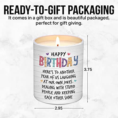 Unique Birthday Gifts for Women Friendship - Gifts for Best Friend Woman, Happy Birthday Candles for Bestie - BFF Gift for Women, Happy Birthday Gift for Friend Scented Candles