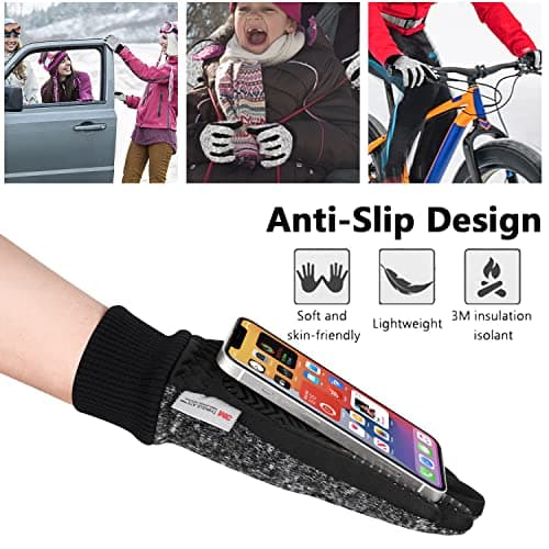 MOREOK Winter Gloves for Men/Women -10°F 3M Thinsulate Warm Touch Screen Snow Ski Bicycle Bike Gloves for Driving/Cycling/Running/Hiking