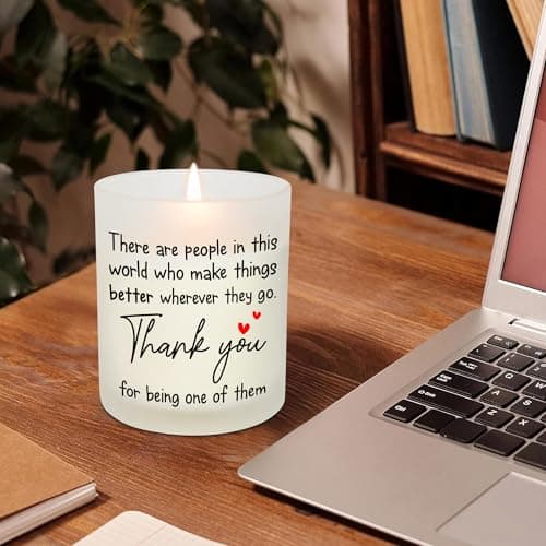 OASSIE Thank You Gifts for Women - Long Lasting Vanilla Lavender Candle 10 Oz - Appreciation Inspirational Birthday Gifts for Women Coworkers Friend Teachers Nurses Boss Employees