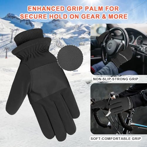 ihuan Winter Waterproof Gloves Ski for Women Men, Cold Weather Warm Thermal Touchscreen Snow Gloves for Running Cycling