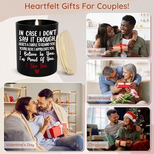 TEEZWONDER Anniversary Wedding Gifts for Women Men - Long Lasting Vanilla Lavender Candle 10 Oz - Birthday Romantic Gifts for Him Her, Girlfriend Boyfriend Birthday Gift Ideas, Gift for Husband Wife