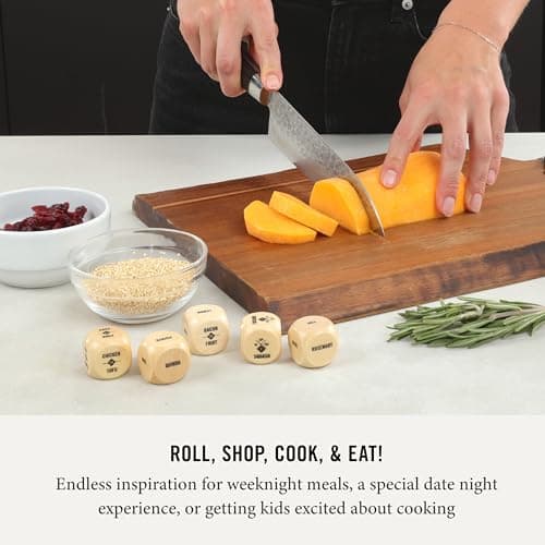 Two Tumbleweeds Foodie Dice - New Edition: Set of 9 Dice to Inspire Creative, Seasonal Meals with Take Out Die - Unique Cooking Gift