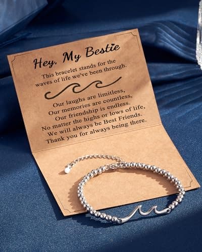 Tarsus Gift for Friends, The Waves of Life We've Through Together, Woman Friendship Gifts Idea, Wave Bracelet for Best Friend Bestie Soul Sister Birthday Gifts For Her
