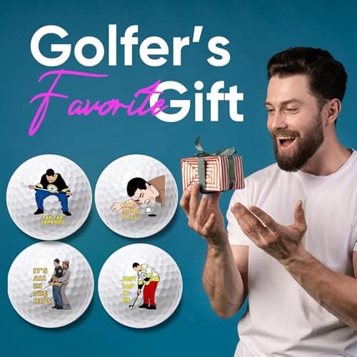 Artpreti 4 Pcs Funny Golf Balls for Birthday, Novelty Golfer Gift for Dad Coworkers Golfers Golf Lovers