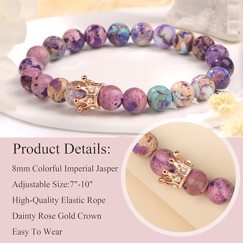 JoycuFF Woman Birthday Gifts Idea Friendship Gifts For Women Best Friends Besties Aunt Female Mom Daughter Granddaughter Gf Anniversary Christmas Graduation Healing Stone Crown Gifts For Her