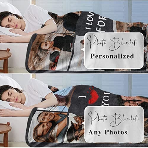 Ships Next Day, Custom Photo Blanket I Love You Girlfriend Boyfriend Gifts, Personalized Blankets Couples Gifts Christmas Blankets Women Gifts