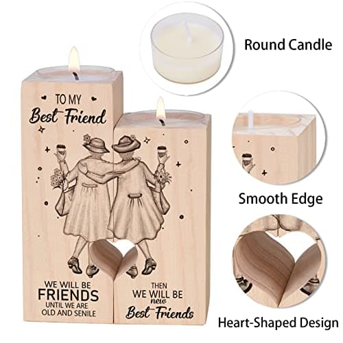 Candle Holder for Friend - Gifts for Friends，Women Female Girl Friends Personalized Custom Friendship Birthday Gift，Best Women Gift Idea for Christmas Thanksgiving